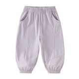 Dave&Bella Toddler Girls/Boys Summer Casual Purple/Blue Loose Lightweight Jogger Pants