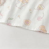 Dave&Bella Toddler Girls Summer Cute White Print Short Sleeve Cotton T-shirts