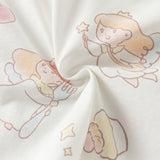 Dave&Bella Toddler Girls Summer Cute White Print Short Sleeve Cotton T-shirts