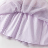 Dave&Bella Summer Toddler Girls Roland Purple Flutter Sleeve Soft Mesh Princess Dress