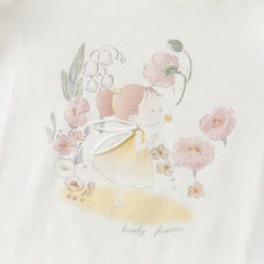 Dave&Bella Summer Toddler Girls White Cute print Comfortable Daily T-shirts
