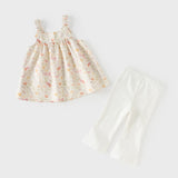 Dave&Bella Summer Toddler Girls Floral Print Daily Design Soft Sweet Top Shorts Sets
