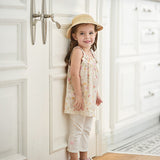 Dave&Bella Summer Toddler Girls Floral Print Daily Design Soft Sweet Top Shorts Sets