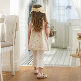 Dave&Bella Summer Toddler Girls Floral Print Daily Design Soft Sweet Top Shorts Sets