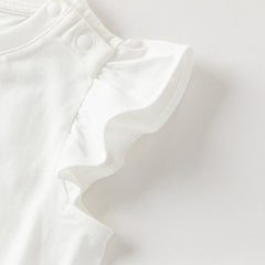 Dave&Bella Summer Toddler Girls Floral Print Cotton T-shirt Slip Dress Two-piece Dress