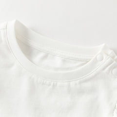 Dave&Bella Summer Toddler Girls Floral Print Cotton T-shirt Slip Dress Two-piece Dress