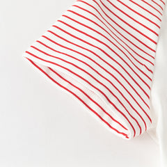 Dave&Bella Summer Toddler Girls Stylish Red Striped Short Sleeve Versatile T-shirts