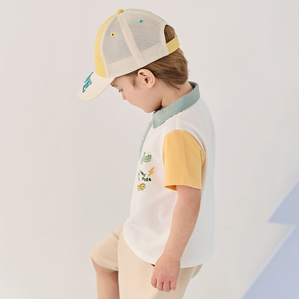 Dave&Bella Toddler Boys Sunset Yellow Adjustable-fit Fashion Baseball Caps
