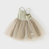 Dave&Bella Summer Toddler Girls Pink/Green Elegant Soft Mesh Spaghetti Strap Dress