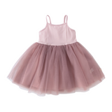 Dave&Bella Summer Toddler Girls Pink/Green Elegant Soft Mesh Spaghetti Strap Dress