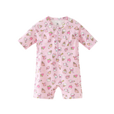 Dave&Bella Summer Toddler Girls/Boys Cute Print Pink/Blue Outdoor One-piece Swimwear