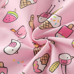 Dave&Bella Summer Toddler Girls/Boys Cute Print Pink/Blue Outdoor One-piece Swimwear