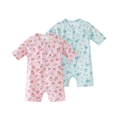 Dave&Bella Summer Toddler Girls/Boys Cute Print Pink/Blue Outdoor One-piece Swimwear