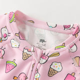 Dave&Bella Summer Toddler Girls/Boys Cute Print Pink/Blue Outdoor One-piece Swimwear