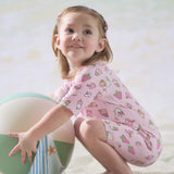 Dave&Bella Summer Toddler Girls/Boys Cute Print Pink/Blue Outdoor One-piece Swimwear