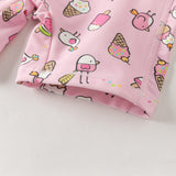 Dave&Bella Summer Toddler Girls/Boys Cute Print Pink/Blue Outdoor One-piece Swimwear