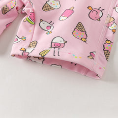 Dave&Bella Summer Toddler Girls/Boys Cute Print Pink/Blue Outdoor One-piece Swimwear