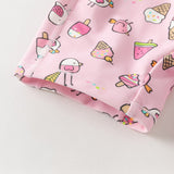 Dave&Bella Summer Toddler Girls/Boys Cute Print Pink/Blue Outdoor One-piece Swimwear
