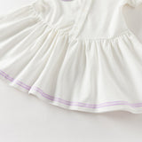 Dave&Bella Summer Toddler Girls White Soft Stylish Stretchable A-line Preppy Polo Dress