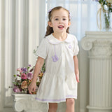 Dave&Bella Summer Toddler Girls White Soft Stylish Stretchable A-line Preppy Polo Dress