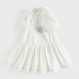 Dave&Bella Summer Toddler Girls White Soft Stylish Stretchable A-line Preppy Polo Dress