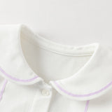 Dave&Bella Summer Toddler Girls White Soft Stylish Stretchable A-line Preppy Polo Dress