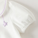 Dave&Bella Summer Toddler Girls White Soft Stylish Stretchable A-line Preppy Polo Dress