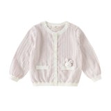 Dave&Bella Toddler Girls Summer Purple Pink Soft Cotton Cute Rabbit Cardigans