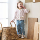 Dave&Bella Toddler Girls Summer Purple Pink Soft Cotton Cute Rabbit Cardigans