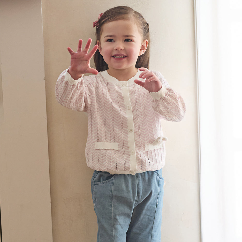 Dave&Bella Toddler Girls Summer Purple Pink Soft Cotton Cute Rabbit Cardigans