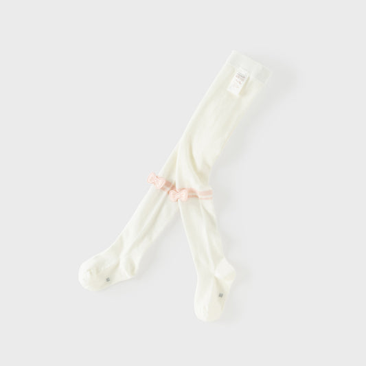 Dave&Bella Summer Kids Girls Gentle Beige Adjustable-waistband Stretchable Footed Tights