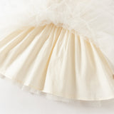 Dave&Bella Summer Toddler Girls Light Yellow Elegant Princess A-Line Tulle Party Dress