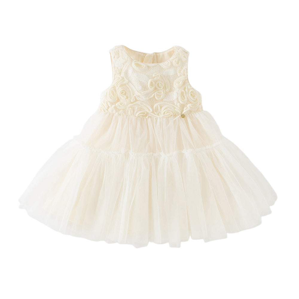 Dave&Bella Summer Toddler Girls Light Yellow Elegant Princess A-Line Tulle Party Dress