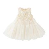 Dave&Bella Summer Toddler Girls Light Yellow Elegant Princess A-Line Tulle Party Dress