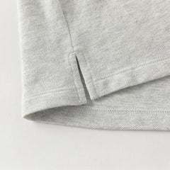 Dave&Bella Summer Toddler Boys Light Grey Short Sleeve Stretchable Soft Preppy Polos