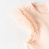 Dave&Bella Summer Toddler Girls Charming Pink Flutter Sleeve Soft Mesh Princess Dress