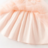 Dave&Bella Summer Toddler Girls Charming Pink Flutter Sleeve Soft Mesh Princess Dress