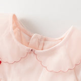 Dave&Bella Toddler Girls Summer Cute Pink Love Print Lightweight Mesh Dress(wallet bag)