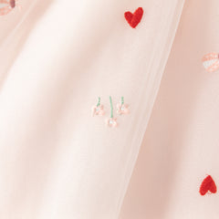 Dave&Bella Toddler Girls Summer Cute Pink Love Print Lightweight Mesh Dress(wallet bag)