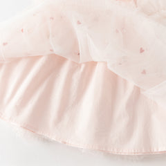 Dave&Bella Toddler Girls Summer Cute Pink Love Print Lightweight Mesh Dress(wallet bag)