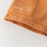Dave&Bella Summer Toddler Boys Casual Apricot Animal Print Stretchable Top Shorts Sets