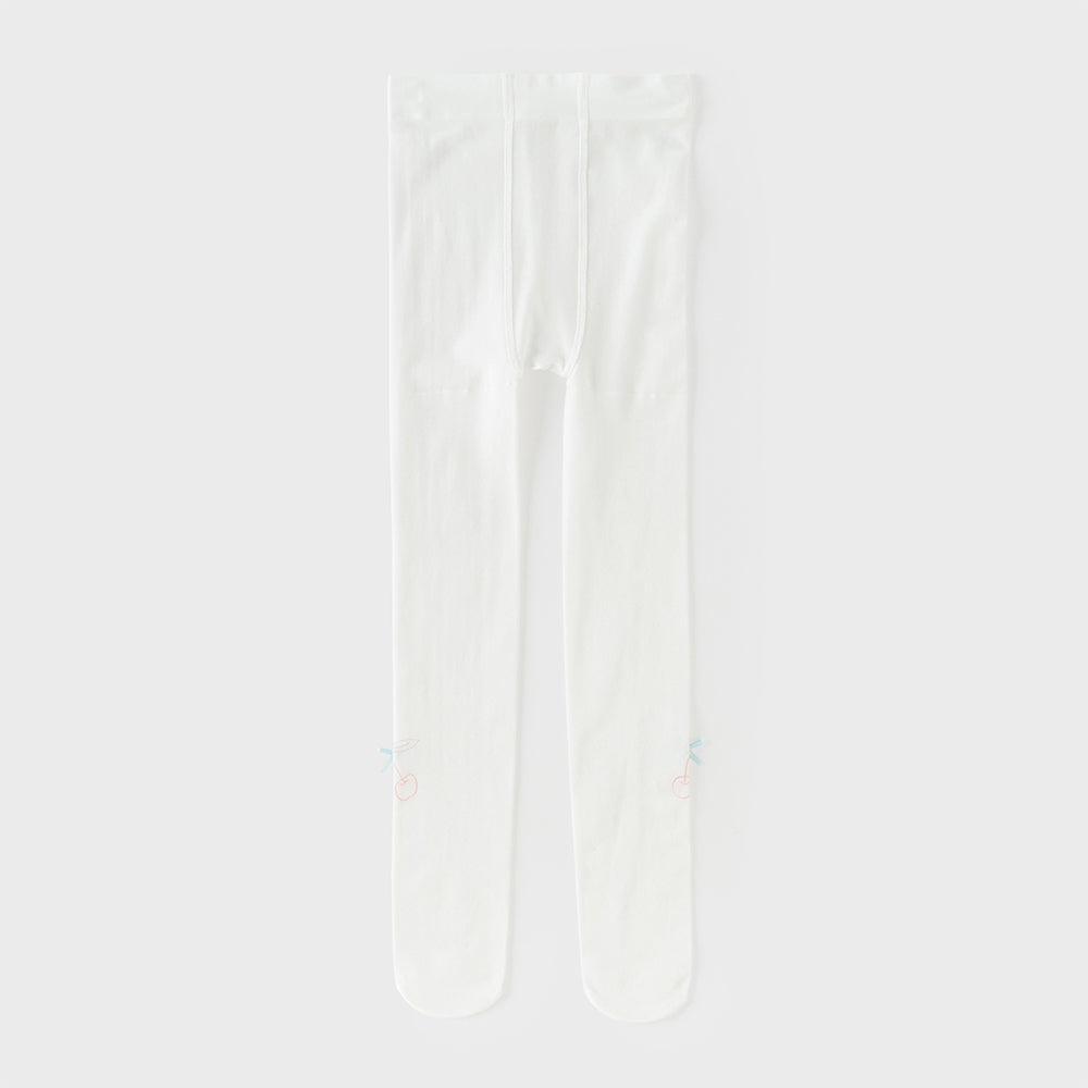 Dave&Bella Kids Girls Summer White Bow Slim Stretchable Footed Tights