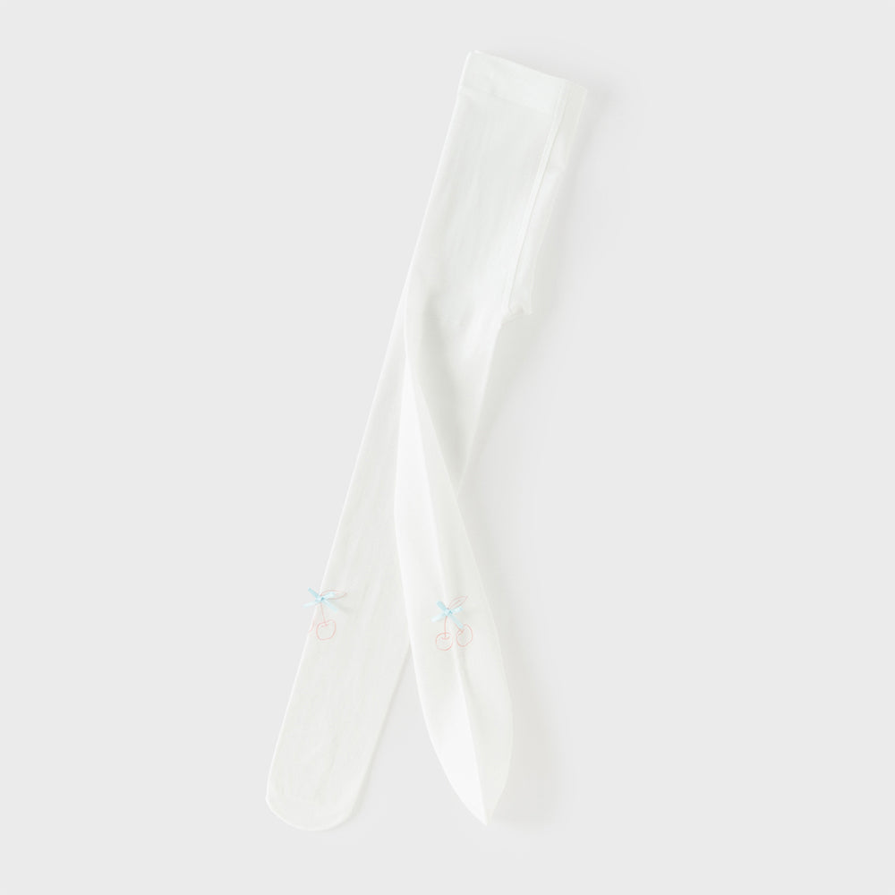 Dave&Bella Kids Girls Summer White Bow Slim Stretchable Footed Tights
