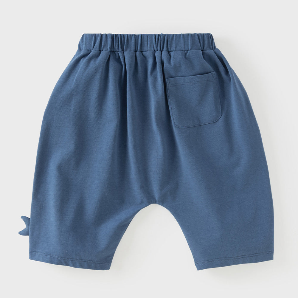 Dave&Bella Summer Toddler Boys Blue/Khaki Whale Print Daily Comfortable Capri Pants