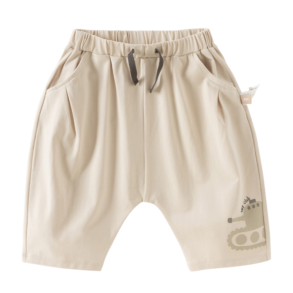 Dave&Bella Summer Toddler Boys Blue/Khaki Whale Print Daily Comfortable Capri Pants