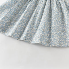 Dave&Bella Toddler Girls Summer Grey Blue Floral Flutter Sleeve Cotton Soft Daily Dress