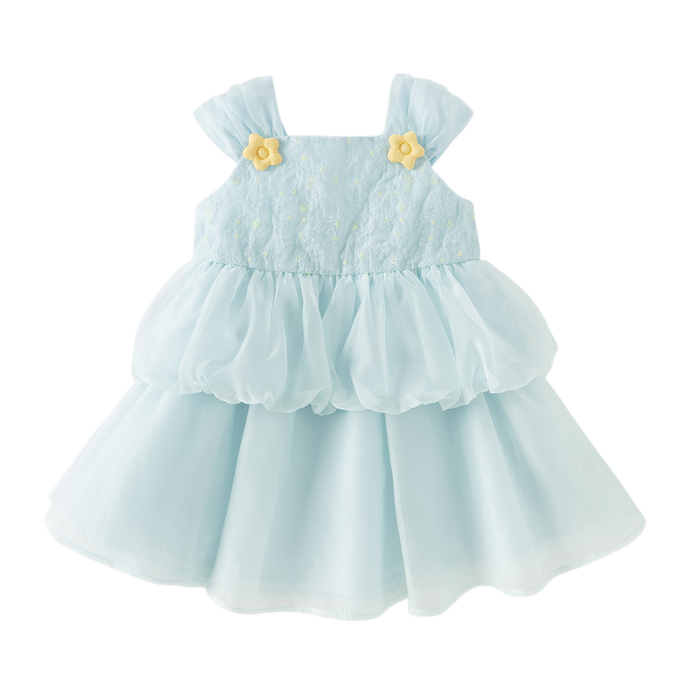 Dave&Bella Summer Toddler Girls Bule Elegant Mesh Party A-Line Sleeveless Princess Dress