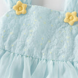 Dave&Bella Summer Toddler Girls Bule Elegant Mesh Party A-Line Sleeveless Princess Dress