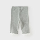 Dave&Bella Summer Toddler Girls Blue/Light Grey Stretchable Slim Comfortable Pants