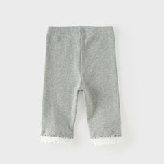 Dave&Bella Summer Toddler Girls Blue/Light Grey Stretchable Slim Comfortable Pants